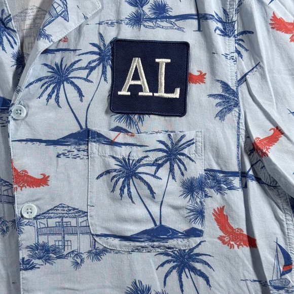 Collector's Home Free AL‎ Alabama Mens Palm Tree Button Down Aloha Shirt - Small - Picture 2 of 7